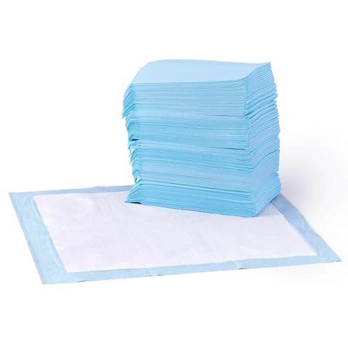 0841710108385 - AMAZON BASICS DOG AND PUPPY PEE PADS WITH 5-LAYER LEAK-PROOF DESIGN AND QUICK-DRY SURFACE FOR POTTY TRAINING, STANDARD ABSORBENCY, REGULAR SIZE, 22 X 22 INCH - PACK OF 50, BLUE & WHITE