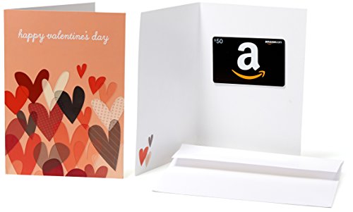 0841710117165 - AMAZON.COM $50 GIFT CARD IN A GREETING CARD (HAPPY VALENTINE'S DAY DESIGN)