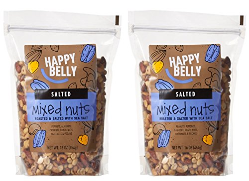 0841710126068 - HAPPY BELLY SALTED MIXED NUTS, 16 OZ, PACK OF 2