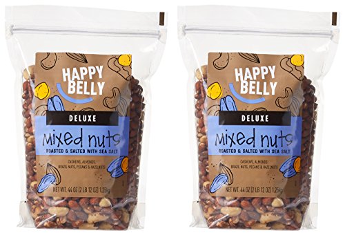 0841710126075 - HAPPY BELLY DELUXE MIXED NUTS, 16 OZ, PACK OF 2