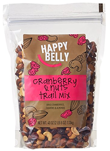 0841710126266 - HAPPY BELLY CRANBERRY & NUTS TRAIL MIX, 40 OZ