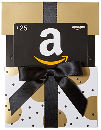 0841710135961 - AMAZON.COM $25 GIFT CARD IN A GOLD REVEAL (CLASSIC BLACK CARD DESIGN)
