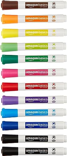 0841710153293 - AMAZON BASICS LOW-ODOR CHISEL TIP DRY ERASE WHITE BOARD MARKER, ASSORTED COLORS - PACK OF 12