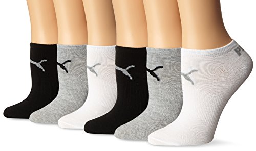 0841772052565 - PUMA WOMEN'S NON TERRY NO SHOW LOW CUT ATHLETIC SPORT SOCK 6-PACK, WHITE TRADITIONAL, 9-11