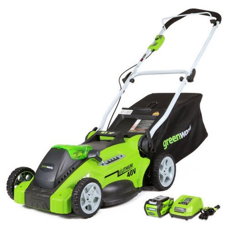0841821011055 - GREENWORKS 25322 G-MAX 40V LI-ION 16-INCH CORDLESS LAWN MOWER, 4AH BATTERY AND A CHARGER INC.