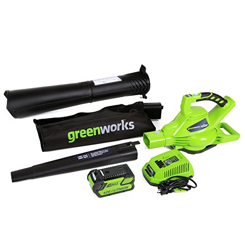 0841821011369 - GREENWORKS 24322 DIGIPRO G-MAX 40V CORDLESS 185MPH BLOWER/VAC WITH 4AH BATTERY AND CHARGER