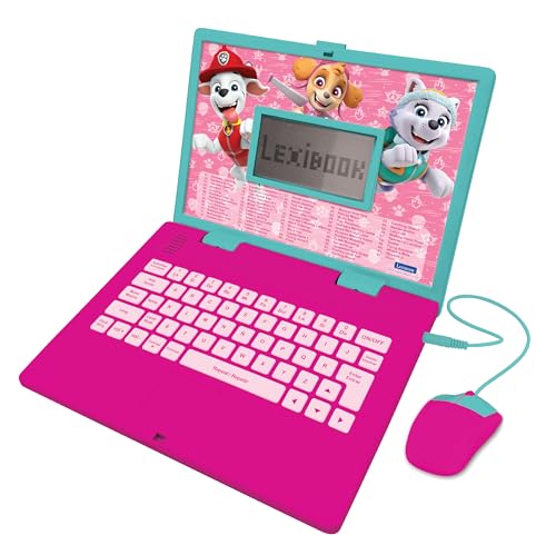 0841874026037 - LEXIBOOK, PAW PATROL, EDUCATIONAL AND BILINGUAL LAPTOP IN ENGLISH/SPANISH, TOY FOR CHILDREN WITH 124 ACTIVITIES TO LEARN, PLAY GAMES AND MUSIC, PINK, JC598PAGI2