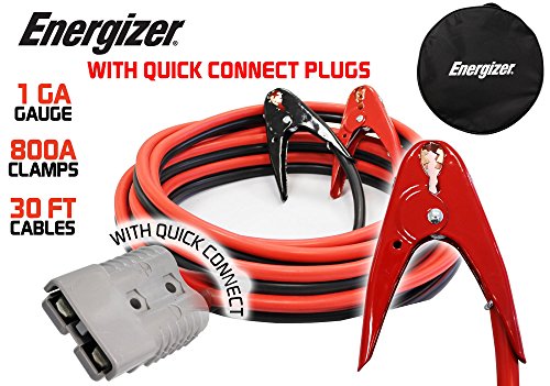 0841915002525 - ENERGIZER 1-GAUGE 800A PERMANENT INSTALLATION KIT JUMPER BATTERY CABLES WITH QUICK CONNECT PLUG 30 FT BOOSTER JUMP START ENB-130 - 30' ALLOWS YOU TO BOOST A BATTERY FROM BEHIND A VEHICLE!