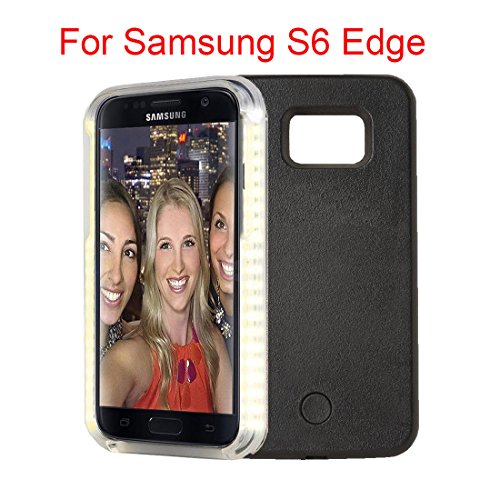 8419221088070 - SAMSUNG GALAXY S6 S6 EDGE PLUS S7 S7 EDGE LED LIGHTED SELFIE LUMINOUS ILLUMINATED EXTERNAL CHARGER CELL PHONE CASE COVER FOR S7 EDGE+ (S6 EDGE BLACK)