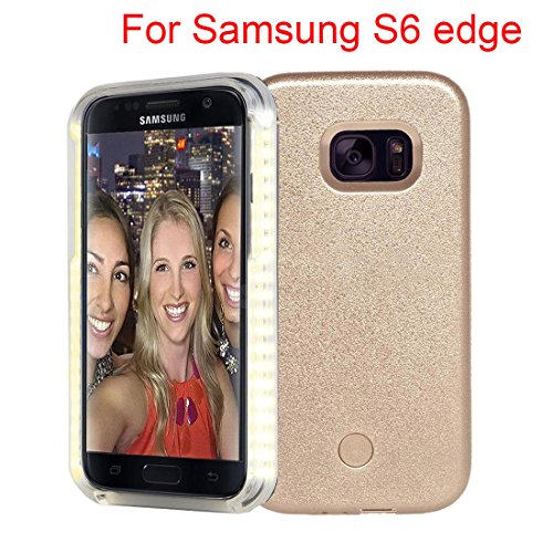 8419221088087 - SAMSUNG GALAXY S6 S6 EDGE PLUS S7 S7 EDGE LED LIGHTED SELFIE LUMINOUS ILLUMINATED EXTERNAL CHARGER CELL PHONE CASE COVER FOR S7 EDGE+ (S6 EDGE GOLD)