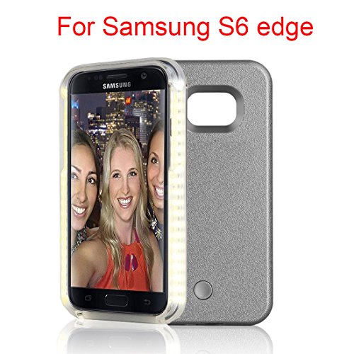 8419221088094 - SAMSUNG GALAXY S6 S6 EDGE PLUS S7 S7 EDGE LED LIGHTED SELFIE LUMINOUS ILLUMINATED EXTERNAL CHARGER CELL PHONE CASE COVER FOR S7 EDGE+ (S6 EDGE GRAY)