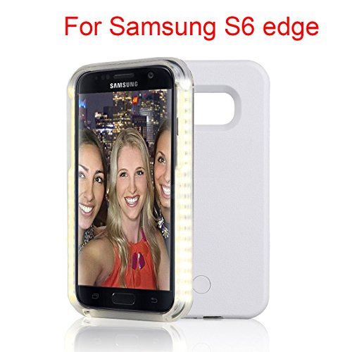 8419221088124 - SAMSUNG GALAXY S6 S6 EDGE PLUS S7 S7 EDGE LED LIGHTED SELFIE LUMINOUS ILLUMINATED EXTERNAL CHARGER CELL PHONE CASE COVER FOR S7 EDGE+ (S6 EDGE WHITE)