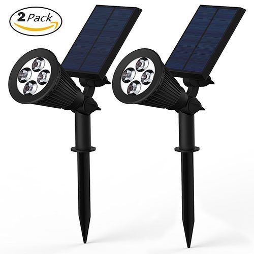 8419221122385 - GENERIC 2-IN-1 WALL/IN-GROUND SOLAR POWERED LED SPOTLIGHT, 180° ADJUSTABLE WATERPROOF OUTDOOR LANDSCAPE LIGHTS FOR TREE DRIVEWAY YARD LAWN PATHWAY GARDEN(2 PACKS)