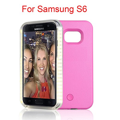 8419221979484 - SAMSUNG GALAXY S6 S6 EDGE PLUS S7 S7 EDGE LED LIGHTED SELFIE ILLUMINATED CELL PHONE CASE FOR S7 EDGE+ (S6 ROSE PINK)