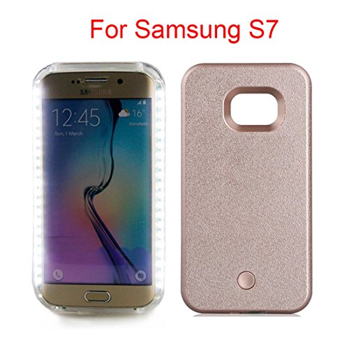 8419221979583 - SAMSUNG GALAXY S6 S6 EDGE PLUS S7 S7 EDGE LED LIGHTED SELFIE ILLUMINATED CELL PHONE CASE FOR S7 EDGE+ (S7 ROSE GOLD)