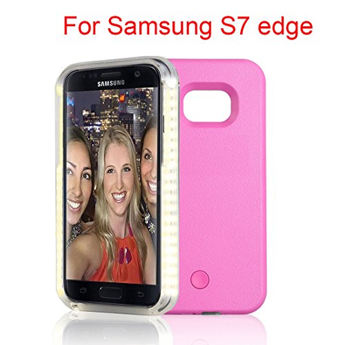 8419221979668 - SAMSUNG GALAXY S6 S6 EDGE PLUS S7 S7 EDGE LED LIGHTED SELFIE ILLUMINATED CELL PHONE CASE FOR S7 EDGE+ (S7 EDGE ROSE PINK)