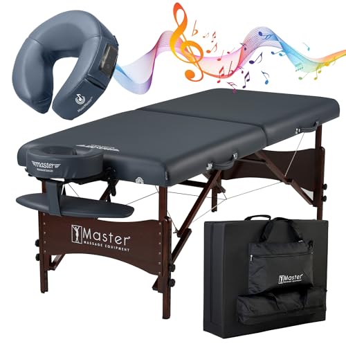 0841930195844 - MASTER MASSAGE 30 NEWPORT MASSAGE TABLE BEAUTY BED PACKAGE WITH EXTRA MUSICMASTER UNIVERSAL/CRESENCT SOUND FACE CRADLE CUSHION - ROYAL BLUE