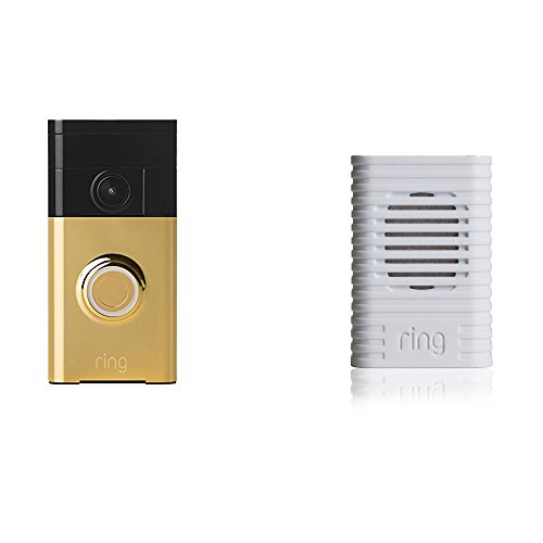 0841992100435 - RING WI-FI ENABLED VIDEO DOORBELL POLISHED BRASS WITH CHIME