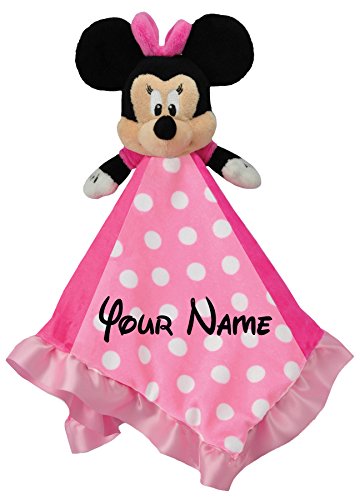 0842044101707 - DISNEY BLANKY PERSONALIZED MINNIE MOUSE BABY SNUGGLE BLANKET - 14 INCHES