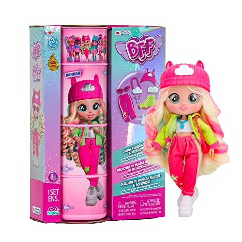 8421134908406 - CRY BABIES BFF HANNAH FASHION DOLL WITH 9+ SURPRISES INCLUDING OUTFIT AND ACCESSORIES FOR FASHION TOY, GIRLS AND BOYS AGES 4 AND UP, 7.8 INCH DOLL, MULTICOLOR