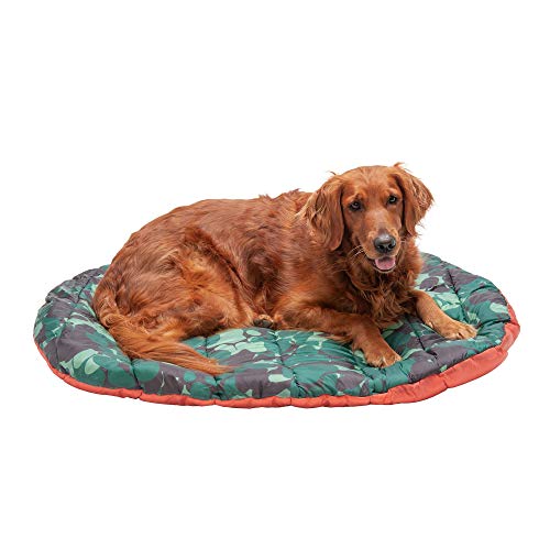 0842229121803 - FURHAVEN PET DOG BED - TRAIL PUP PACKABLE OUTDOOR TRAVEL PET CAMPING PILLOW BED STUFF SACK WITH BAG FOR DOGS AND CATS, PAPRIKA AND CAMO-PAW, LARGE