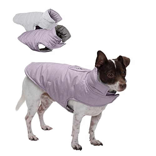 0842229129342 - FURHAVEN PET APPAREL FOR DOGS AND PUPPIES - WATER-REPELLENT REVERSIBLE REFLECTIVE PUFFER JACKET VEST DOG COAT, WASHABLE, LAVENDER, EXTRA SMALL