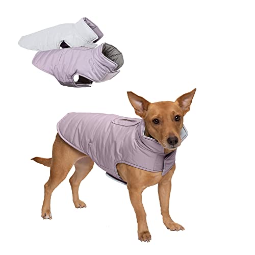 0842229129359 - FURHAVEN PET APPAREL FOR DOGS AND PUPPIES - WATER-REPELLENT REVERSIBLE REFLECTIVE PUFFER JACKET VEST DOG COAT, WASHABLE, LAVENDER, SMALL
