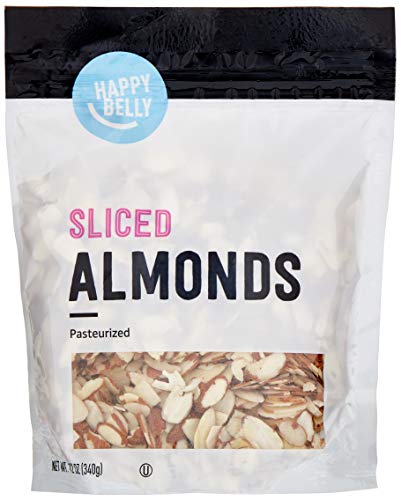 0842379102073 - AMAZON BRAND - HAPPY BELLY SLICED ALMONDS, 12 OUNCE