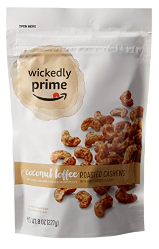 0842379102400 - WICKEDLY PRIME ROASTED CASHEWS, COCONUT TOFFEE, 8 OUNCE