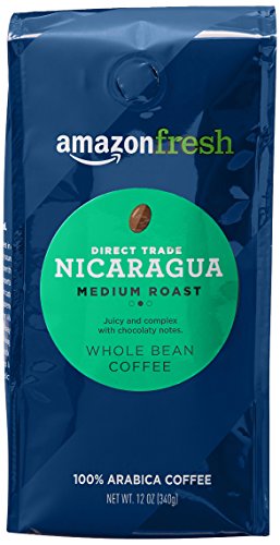 0842379103360 - AMAZONFRESH DIRECT TRADE NICARAGUA WHOLE BEAN COFFEE, MEDIUM ROAST, 12 OUNCE