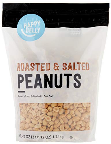 0842379104015 - AMAZON BRAND - HAPPY BELLY ROASTED AND SALTED PEANUTS, 44 OUNCE