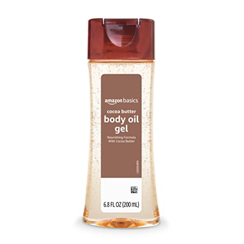 0842379153853 - AMAZON BASICS BODY OIL GEL WITH COCOA BUTTER, PARABEN FREE, 6.8 FL OZ (PACK OF 1) (PREVIOUSLY SOLIMO)