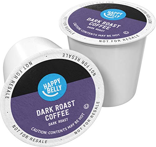 0842379154973 - AMAZON BRAND - HAPPY BELLY DARK ROAST COFFEE PODS, COMPATIBLE WITH KEURIG 2.0 K-CUP BREWERS, 100 COUNT