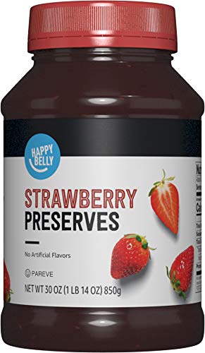 0842379155536 - AMAZON BRAND - HAPPY BELLY STRAWBERRY PRESERVES, 30 OUNCE