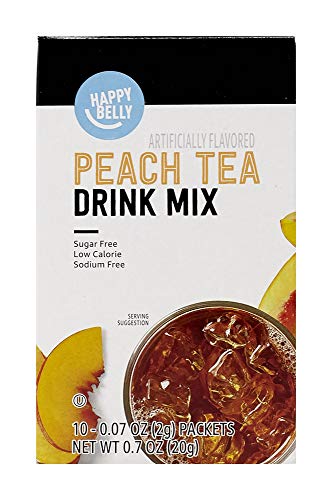 0842379156519 - AMAZON BRAND - HAPPY BELLY DRINK MIX SINGLES, PEACH TEA, (10 PACKETS) (PREVIOUSLY SOLIMO)