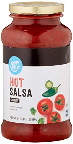 0842379156960 - AMAZON BRAND - HAPPY BELLY HOT CHUNKY SALSA, 24OZ (PREVIOUSLY SOLIMO)