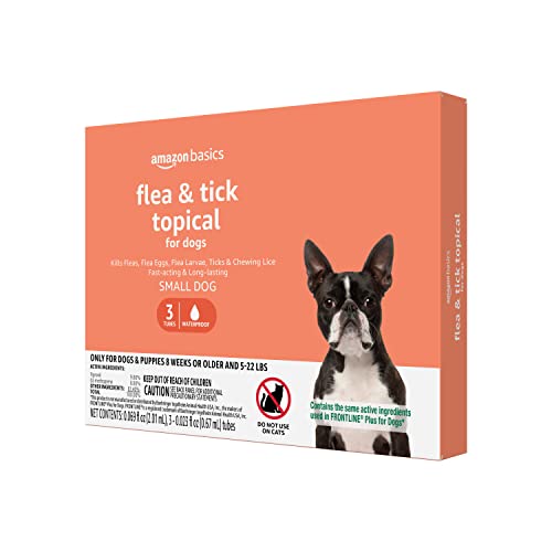 0842379158490 - AMAZON BASICS FLEA AND TICK TOPICAL TREATMENT FOR SMALL DOGS (5-22 POUNDS), 3 COUNT (PREVIOUSLY SOLIMO)