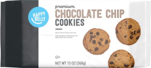 0842379161582 - AMAZON BRAND - HAPPY BELLY PREMIUM CHOCOLATE CHIP COOKIES, 13 OUNCE