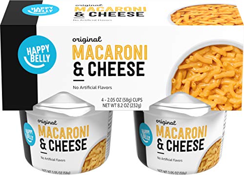 0842379164309 - AMAZON BRAND - HAPPY BELLY ORIGINAL MACARONI & CHEESE CUPS, 2.05 OZ (PACK OF 4)