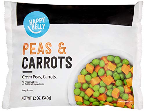 0842379165375 - AMAZON BRAND - HAPPY BELLY FROZEN PEAS AND CARROT, REGULAR CUT, 12 OUNCE