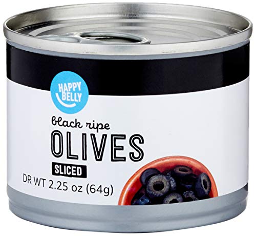 0842379165979 - AMAZON BRAND - HAPPY BELLY SLICED RIPE OLIVES, 2.25 OUNCE