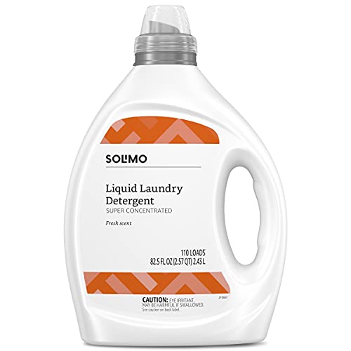 0842379194948 - AMAZON BRAND - SOLIMO CONCENTRATED LIQUID LAUNDRY DETERGENT, FRESH SCENT, 110 LOADS, 82.5 FL OZ