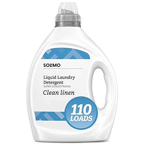 0842379194962 - AMAZON BRAND - SOLIMO CONCENTRATED LIQUID LAUNDRY DETERGENT, CLEAN LINEN, 110 LOADS, 82.5 FL OZ