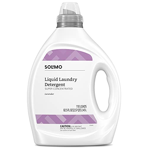 0842379194986 - AMAZON BRAND - SOLIMO CONCENTRATED LIQUID LAUNDRY DETERGENT, LAVENDER, 110 LOADS, 82.5 FL OZ