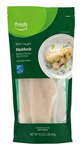 0842379196515 - FRESH BRAND – WILD CAUGHT HADDOCK BONELESS SKINLESS FILLET PORTIONS, 1 LB (FROZEN), SUSTAINABLY SOURCED