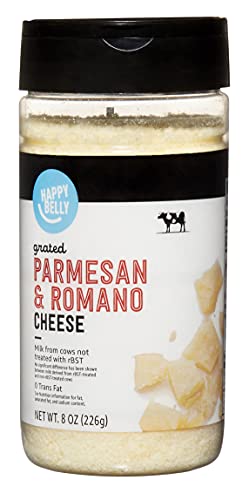 0842379197727 - AMAZON BRAND - HAPPY BELLY GRATED PARMESAN AND ROMANO CHEESE SHAKER, 8 OZ