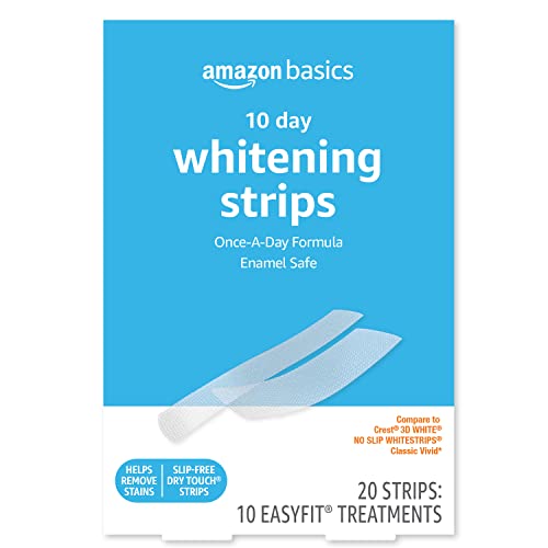 0842379198618 - AMAZON BASICS 10 DAY TEETH WHITENING STRIPS KIT, 10 TREATMENTS, 1-PACK (PREVIOUSLY SOLIMO)