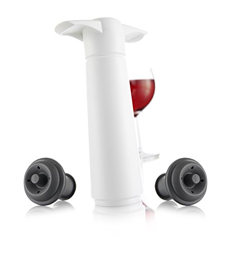 0084256000182 - VACU VIN WINE SAVER PUMP WITH 2 X VACUUM BOTTLE STOPPERS - WHITE