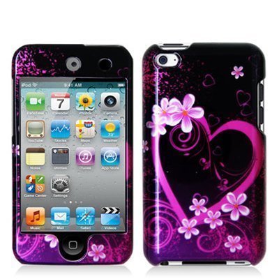 0842563074254 - PURPLE LOVE DESIGN HARD SNAP-ON CRYSTAL SKIN CASE COVER ACCESSORY FOR APPLE IPOD TOUCH 4TH GENERATION 4G 4 NEW BY ELECTROMASTER