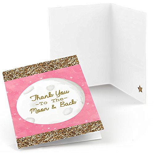 0842576102364 - PINK TWINKLE TWINKLE LITTLE STAR - BABY SHOWER OR BIRTHDAY PARTY THANK YOU CARDS (8 COUNT)